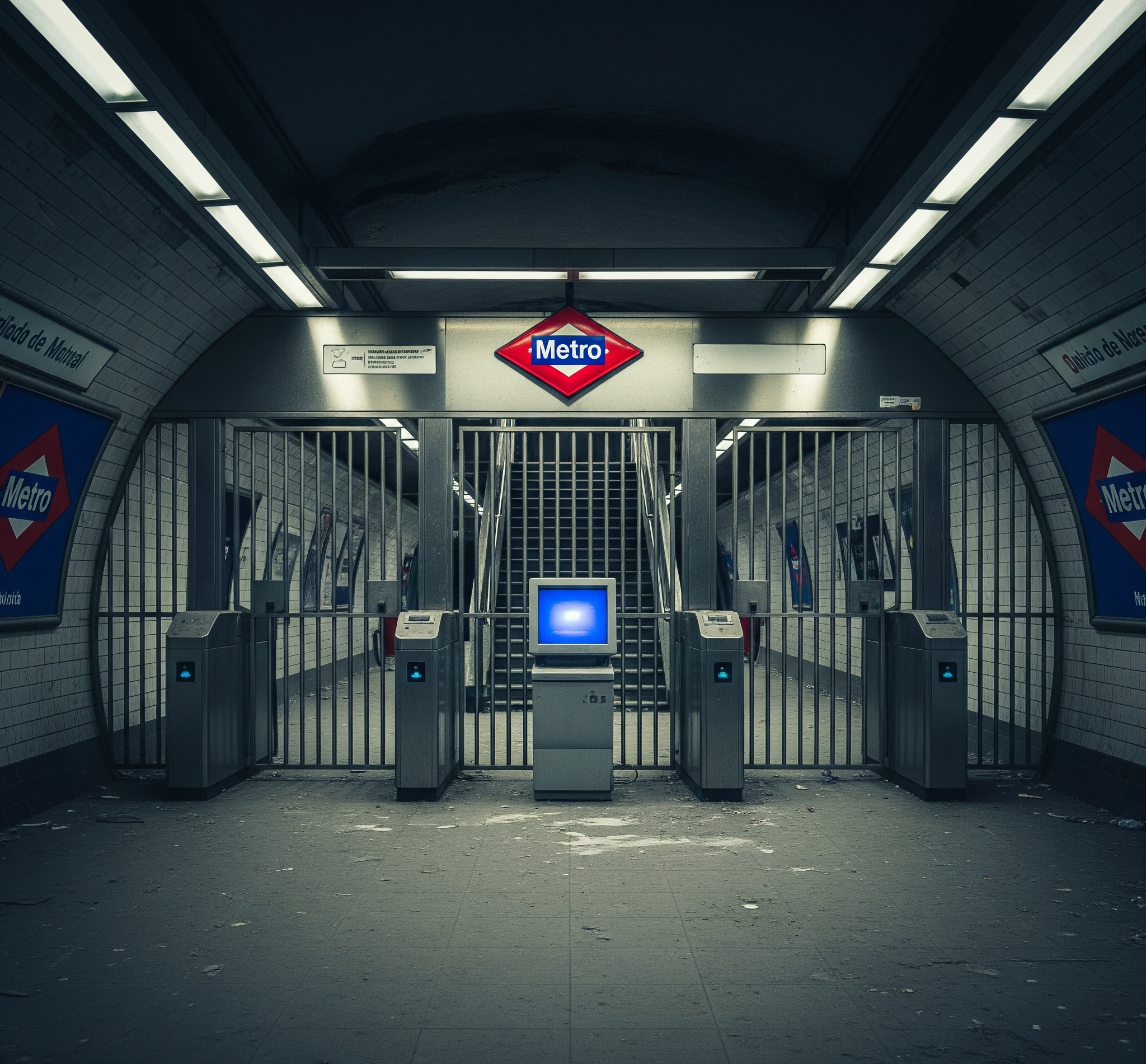 [Imagen del acceso desde dentro de una estación teóricamente cerrada, pero con evidente actividad]