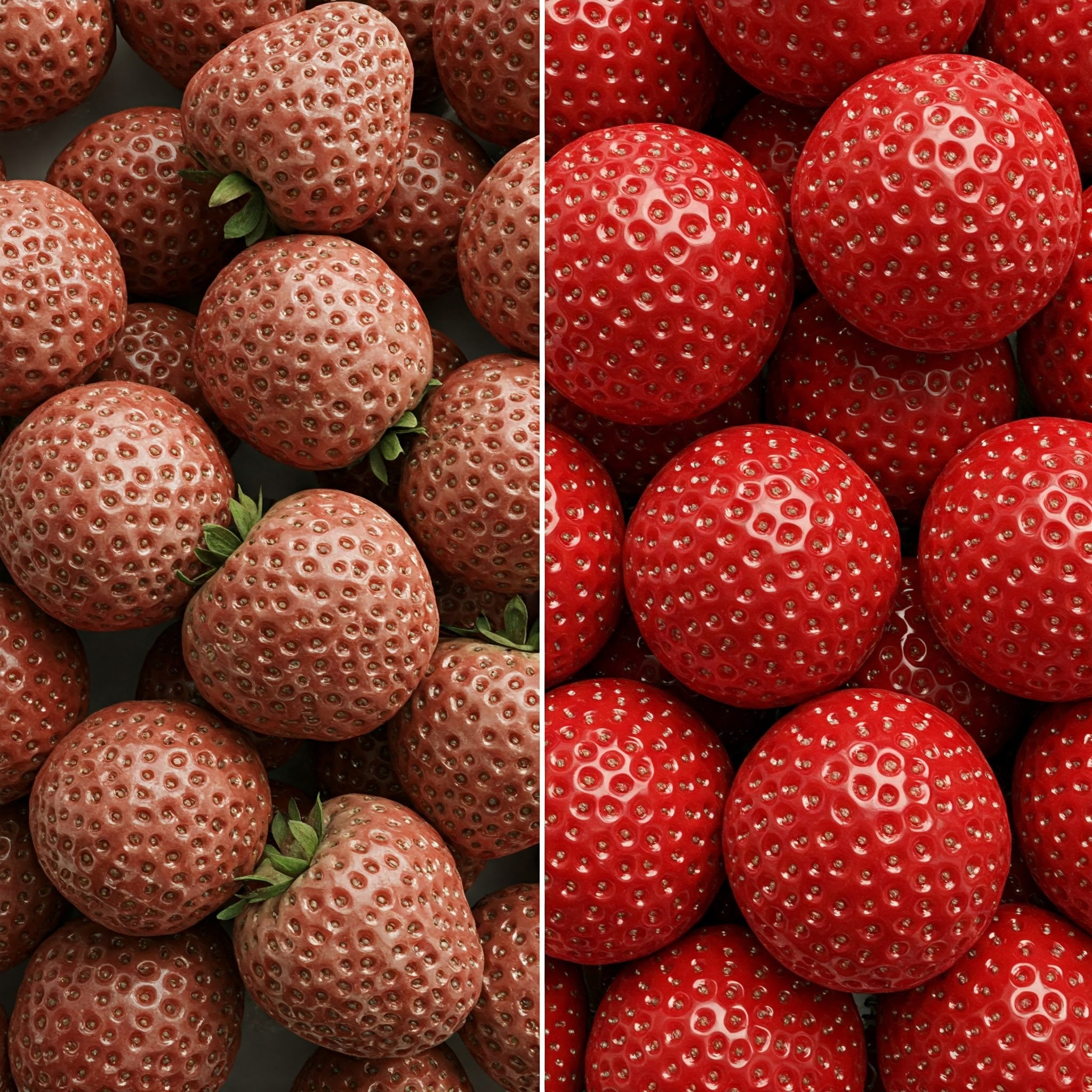 Comparación entre fresas naturales y fresas inyectadas