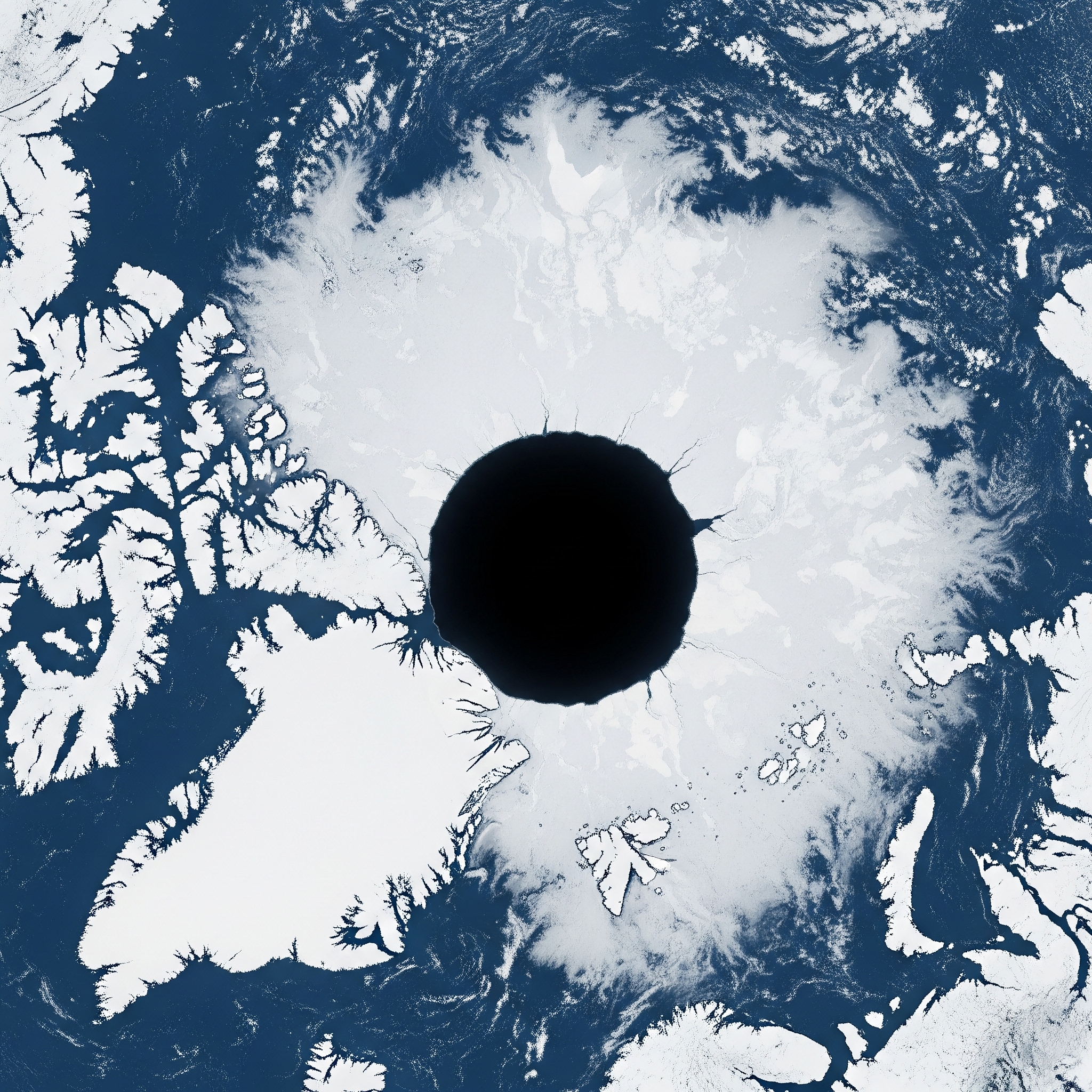 [Supuesta fotografía de una apertura en el Polo Norte hacia la Tierra Hueca]